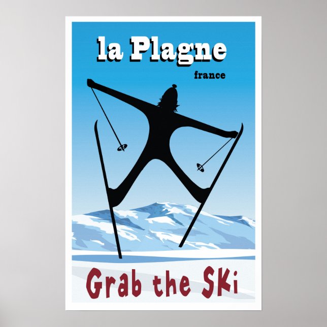 Poster La Plagne, France, ski (Devant)