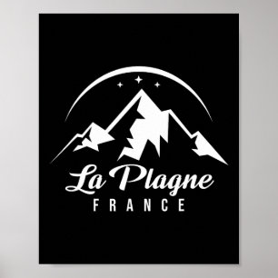 Poster La Plagne France Station De Ski Ski Snowboard So
