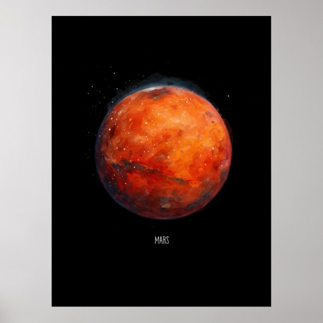 Poster La planète rouge : Aquarelle de Mars (Devant)