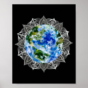 Poster La planète Terre Mandala