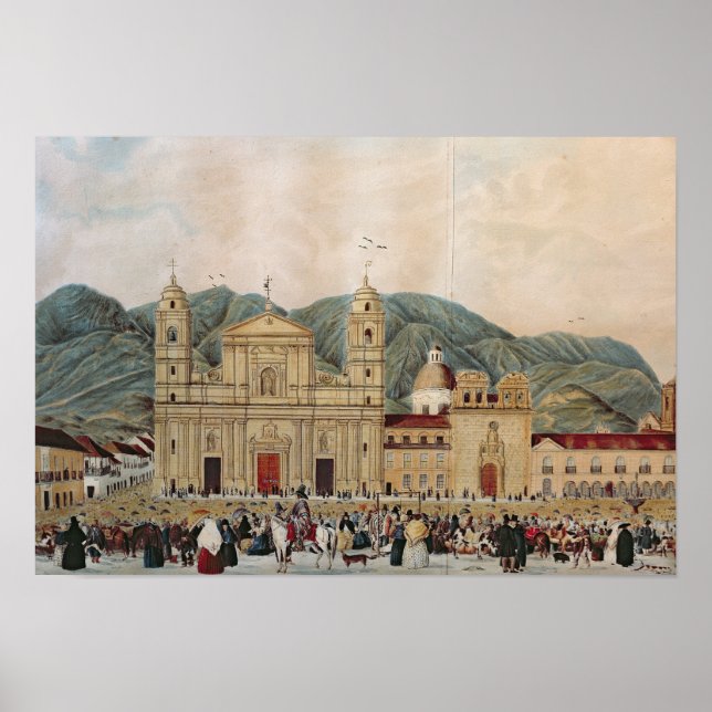 Poster La Plaza de Bolivar, Bogota, 1837 (Devant)