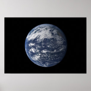 Poster La pleine terre centrée au-dessus de l'océan