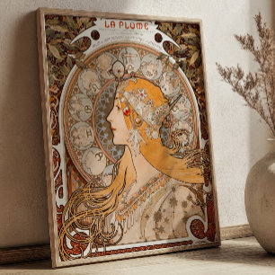 Poster La Plume par Alfonse Mucha Art Nouveau Vintage