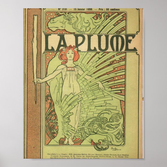 Poster La Plume Par Alphonse Mucha (Devant)