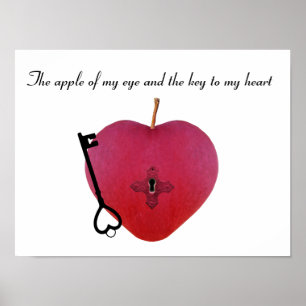 Poster La pomme de mon oeil et la clé de mon coeur
