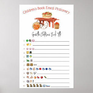 Poster La pomme de notre jeu de Baby shower Emoji OEil