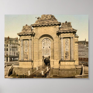 Poster La porte de Paris, classique Photochrom de Lille,