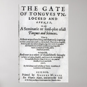 Poster La porte des langues Unlocked', 1631