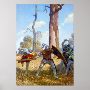 Poster La pose de sir Lamorak, vers 1922 par N.C. Wyeth