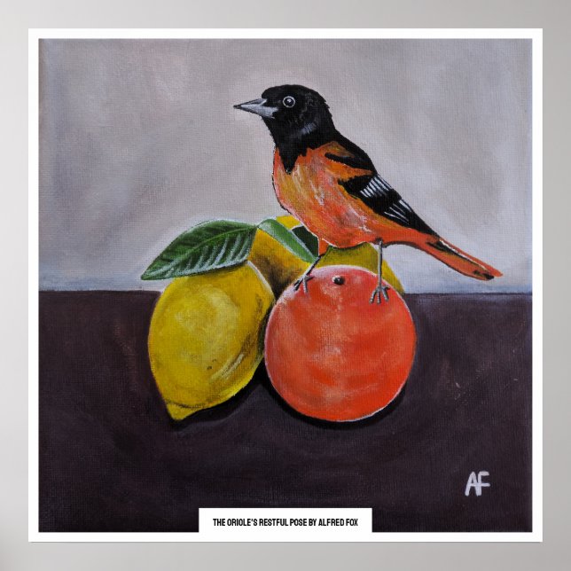 Poster La pose reposante de l'Oriole Peinture d'Alfred Fo (Devant)