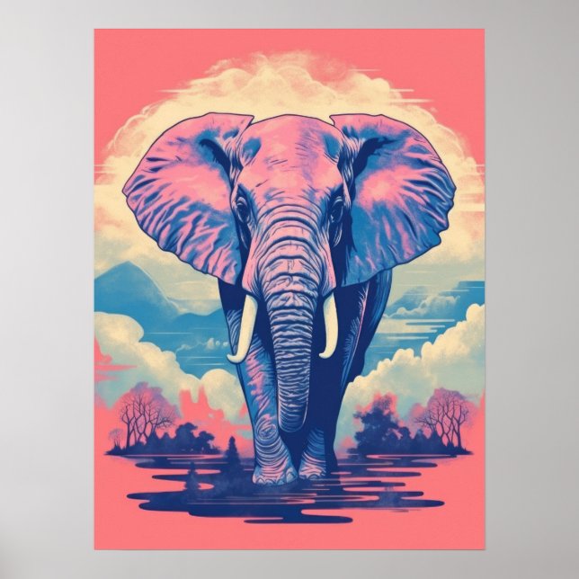Poster La présence majestueuse de l'éléphant (Devant)
