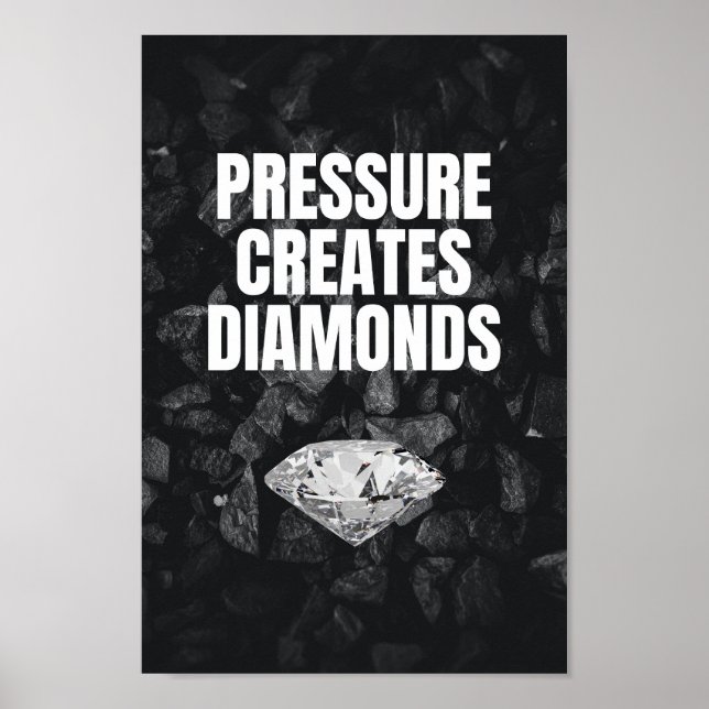 Poster La pression crée des diamants - Motivationnel (Devant)