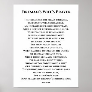 Poster La prière de la femme de pompier