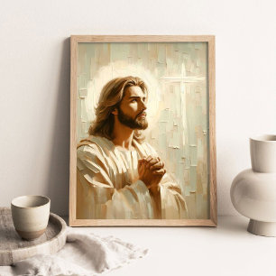 Poster La prière du Christ, Peinture chrétienne, Portrait