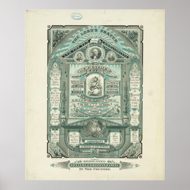 Poster La prière du Seigneur et les dix commandements (Devant)