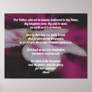 Poster La prière du Seigneur Notre Père Clematis