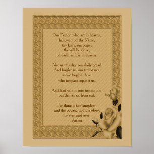 Poster La prière du Seigneur Notre Père Rosebud