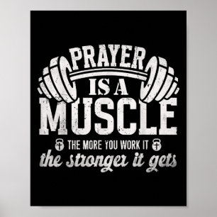 Poster La prière est un muscle Citation de gym de fitness