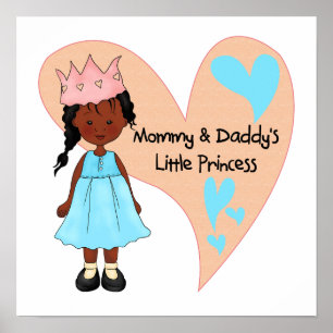 Poster La princesse africaine américaine maman et papa