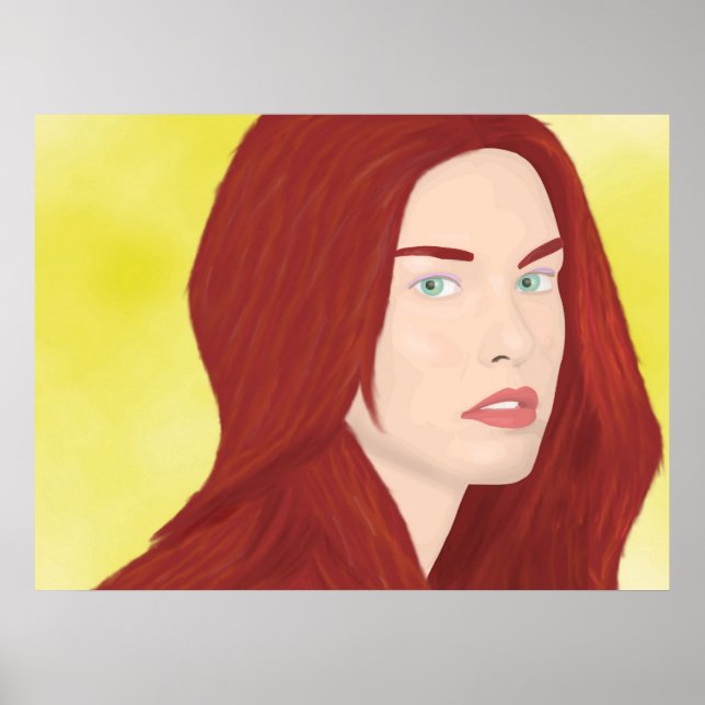 Poster La princesse de glace - Cheveux rouges, yeux verts (Devant)