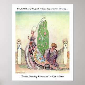 Poster La princesse et le conte de fées du garçon de jard