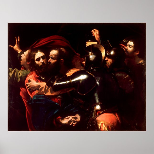 Poster La prise du Christ par Caravaggio (1602) (Devant)
