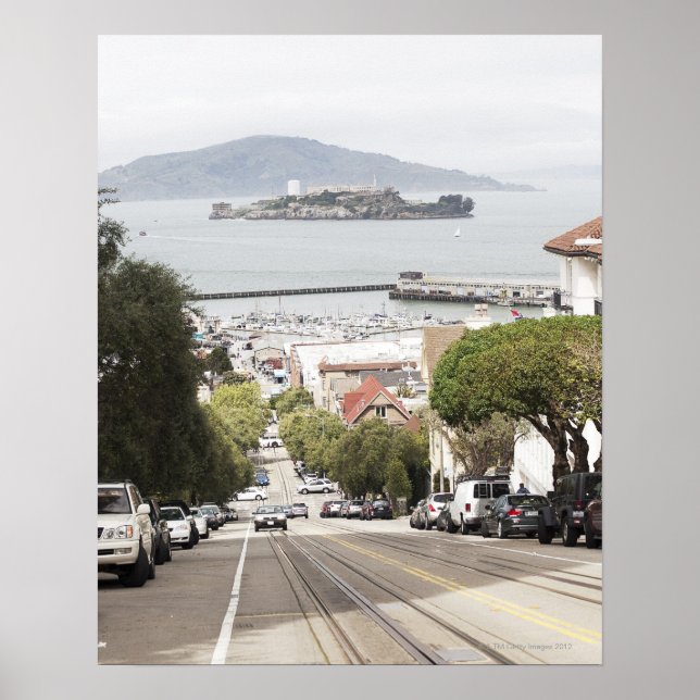 Poster La prison d'Alcatraz vue de San Francisco (Devant)