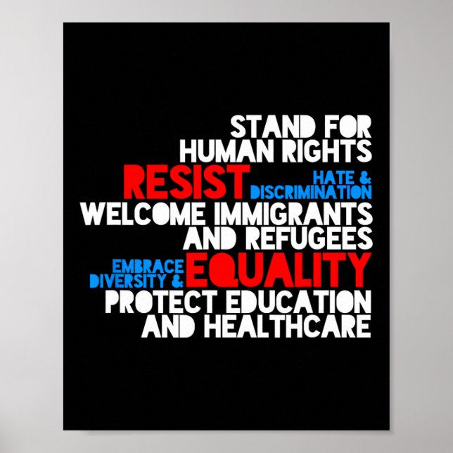 Poster La protestation anti-Trump contre les droits de l' (Devant)