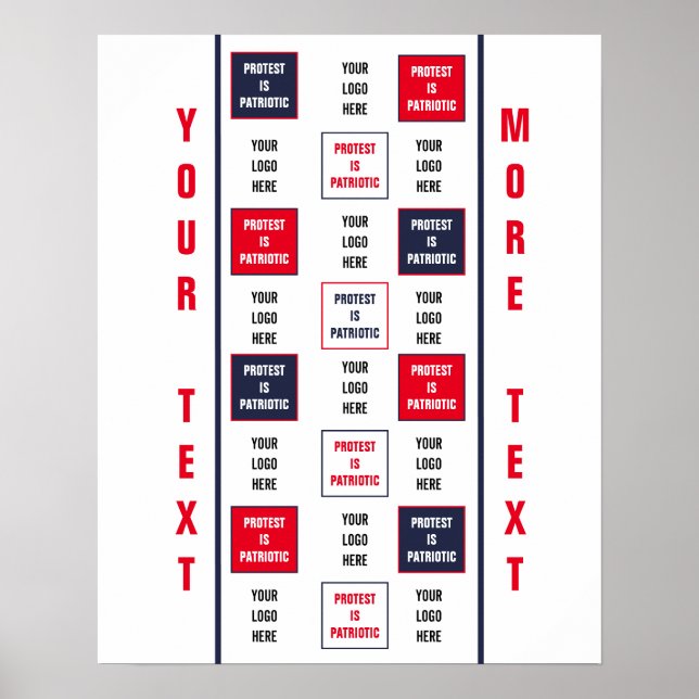 Poster La protestation est le Modèle du logo patriotique (Devant)