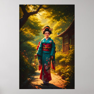 Poster La radiance d'un kimono