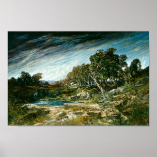 Poster La rafale du vent (Courbet 1865)