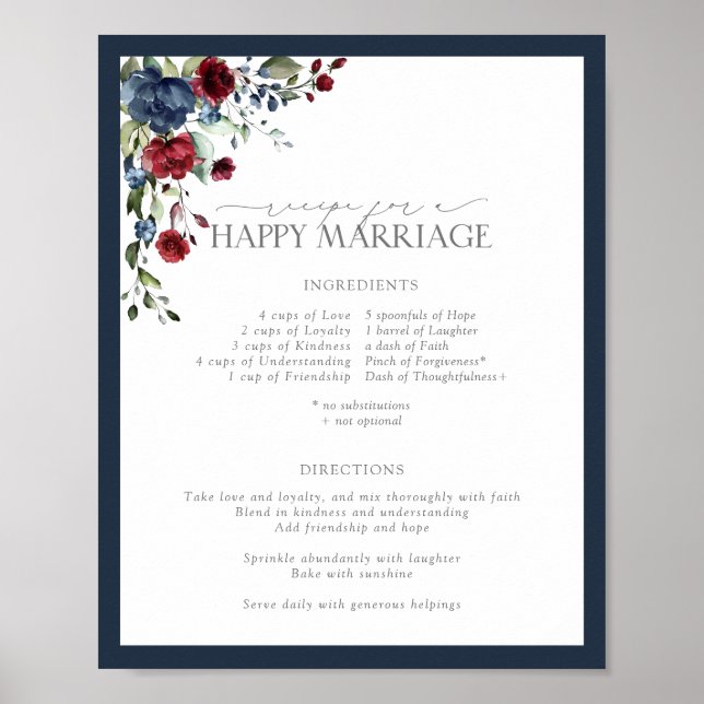 Poster La recette bleu de la marine pour un mariage heure (Devant)