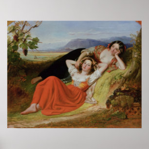 Poster La récolte de raisin