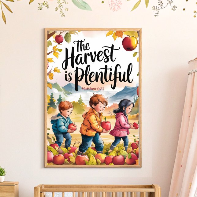Poster La récolte est abondante Christian Nursery Art (Créateur téléchargé)