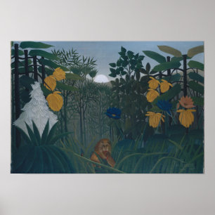 Poster La refonte du Lion vers 1907 par Henri Rousseau