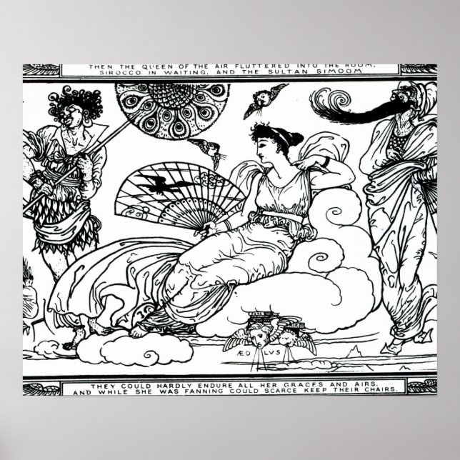 Poster "La reine de l'air s'est précipitée dans la pièce (Devant)