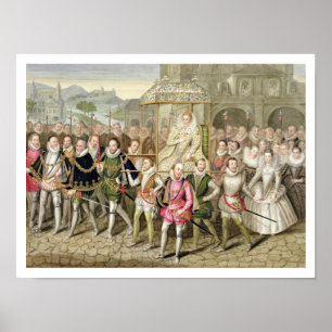 Poster La Reine Elizabeth I dans le cortège avec ses