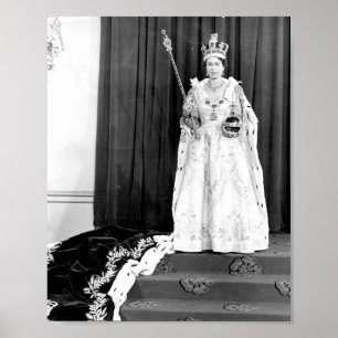 Poster La reine Elizabeth II portait son couronnement
