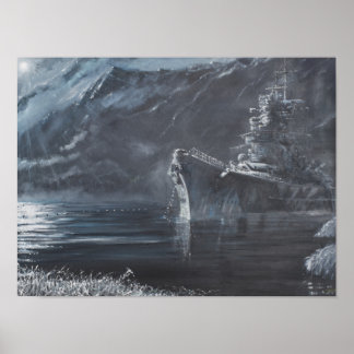 Poster La Reine Unique Du Nord Tirpitz Norvège1944