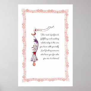 Poster La relation la plus importante, la citation élégan