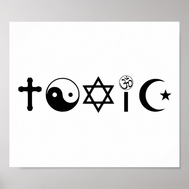 Poster La religion est un libre-penseur toxique (Devant)