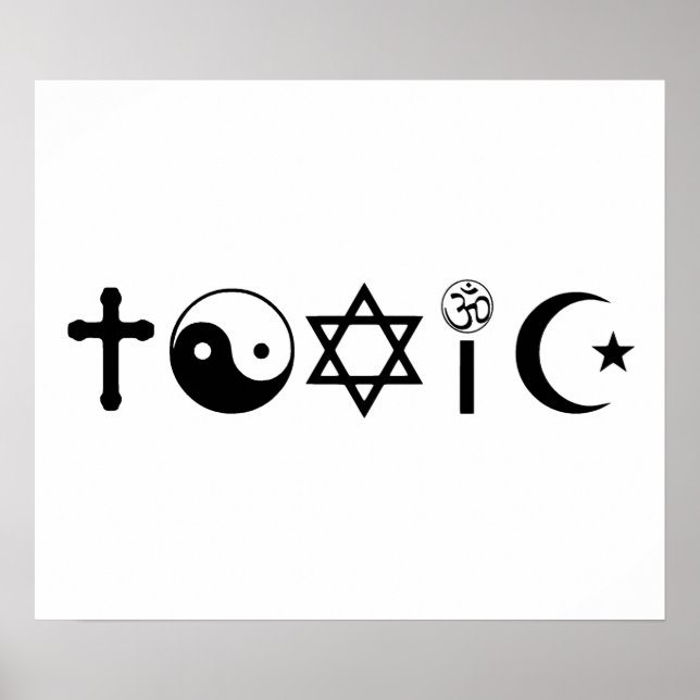 Poster La religion est un libre-penseur toxique (Devant)