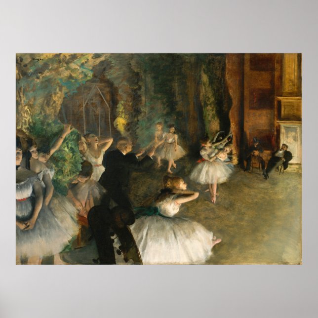 Poster La répétition du ballet sur scène, Degas (Devant)