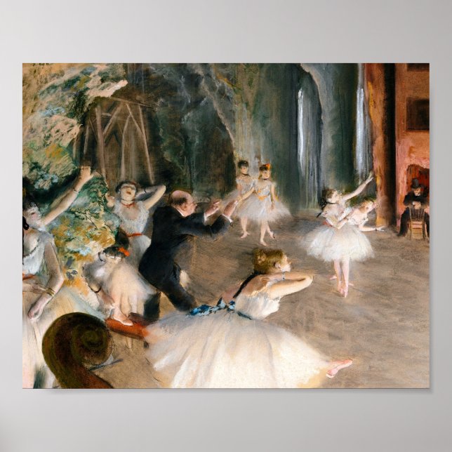 Poster La répétition sur scène par Edgar Degas (Devant)
