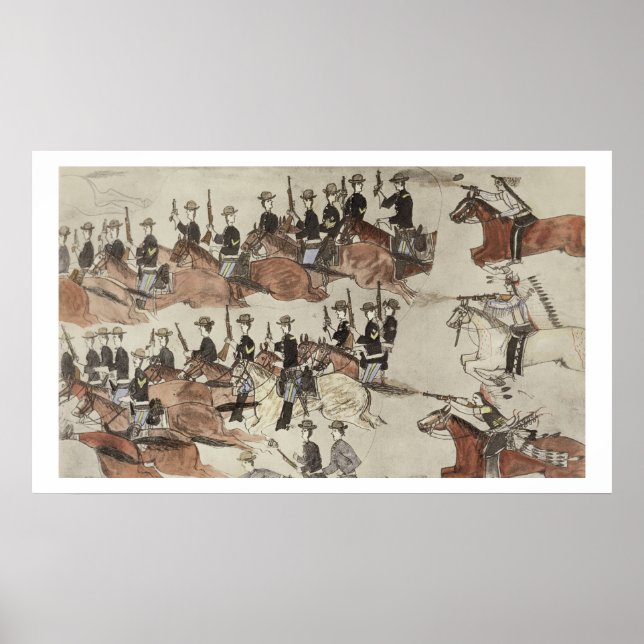 Poster La retraite du major Marcus Reno devant le coun in (Devant)