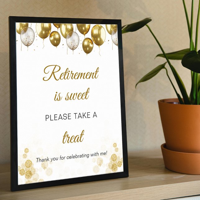 Poster La Retraite Est Un Symbole De Faveur Du Parti De L (Retirement Is Sweet Retirement Party Favor Sign)