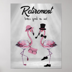 Poster La retraite nous va bien ! Flamant rose chic et cl