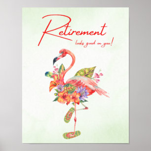 Poster La retraite te va bien ! Flamant rose tropical
