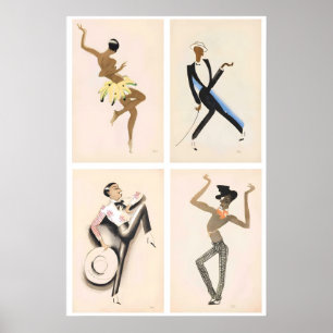 Poster La Revue Nègre 1925 Josephine Baker Vintage