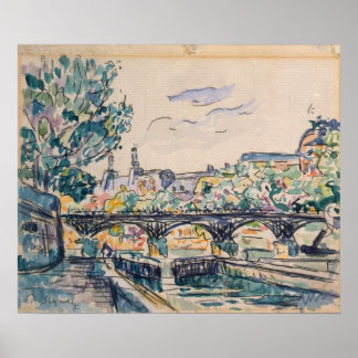 Poster La rive de la Seine près du Pont des Arts